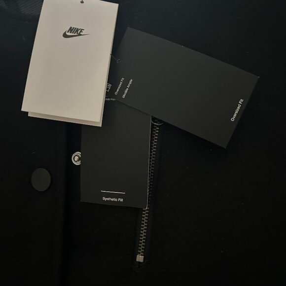 NIKE Sportswear Destroyer Leather & Wool Blend Varisty Bomber Jacket Size S NWT - Picture 16 of 16